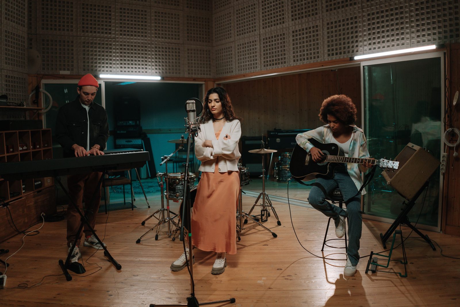 Session d'enregistrement musical en studio